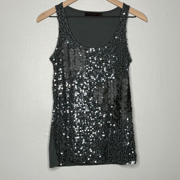 The Limited Womens Tank Top Small Gray Teal Modal‎ Sequins Going Out Event 90s - Picture 1 of 9
